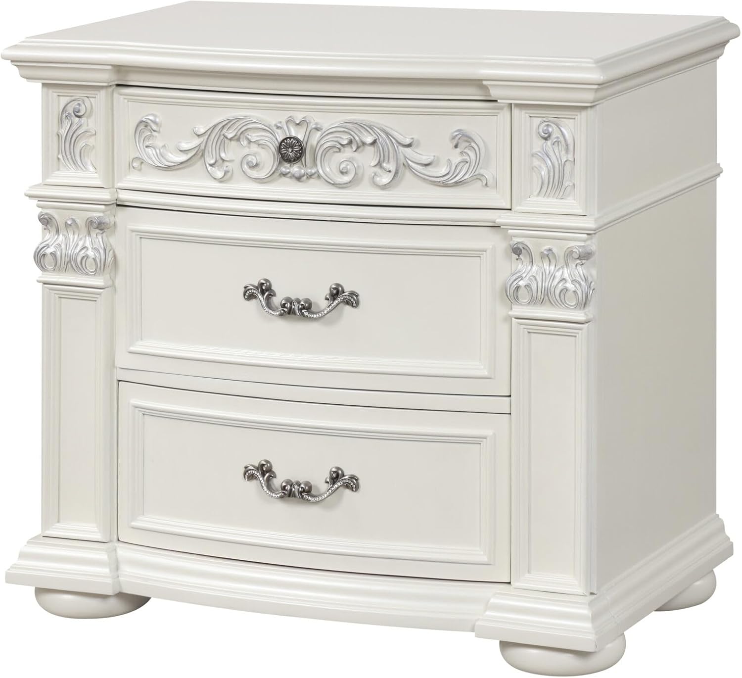 First of a Kind Platinum White King 5 Piece Bedroom Set