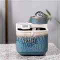 HIHELO Tabletop Fountain Tabletop Fountain Indoor Small Ceramic Desktop Fountain Desk Humidifier Table Fountain Home Office Bedroom Desk Decoration Indoor Fountain (Color : A)