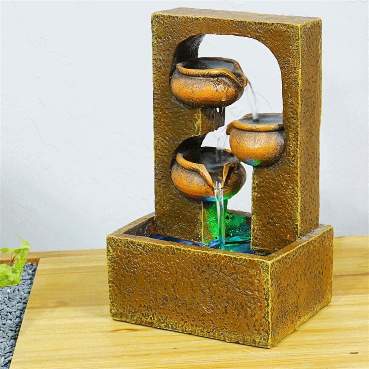 GLigeT Tabletop Fountain Simple Desktop Ornaments Opening Housewarming Running Water Fountain Furnishings to Improve Feng Shui Decorative Ornaments Water Fountain Decor