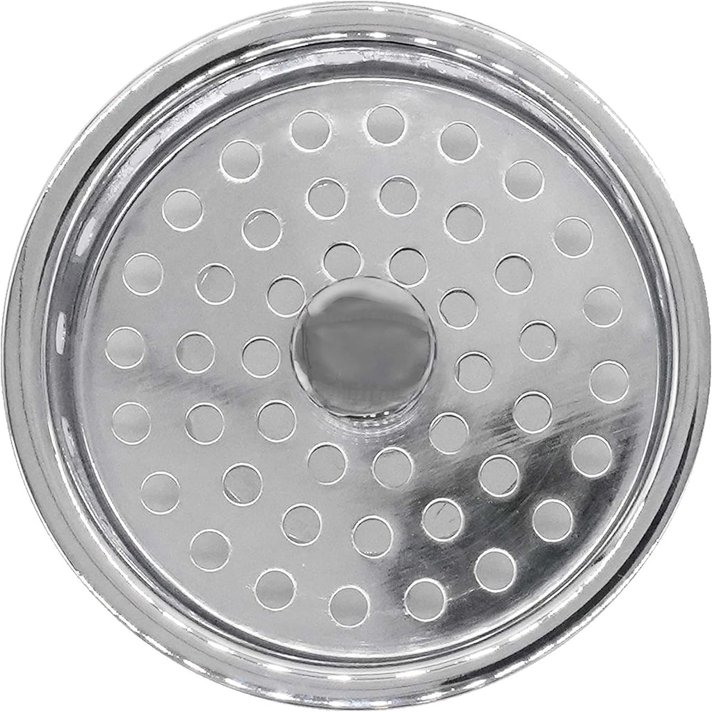 Westbrass CO2196S-26 Combo Pack 3-1/2' Post Style Large Basket Extra-Deep Collar Kitchen Sink Waste Disposal Flange with Strainer Stopper, Polished Chrome