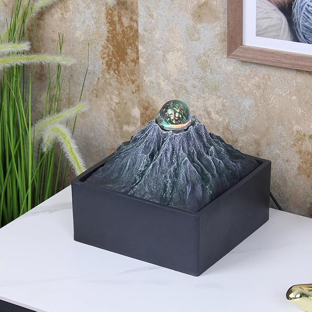 Tabletop Fountain Flowing Water Decoration Recycling Aquatic Office Transfer Rockery Fountain Wealth Invitation Desktop Creativity Simplicity Desktop Decoration Fountain Tabletop Water Fountain