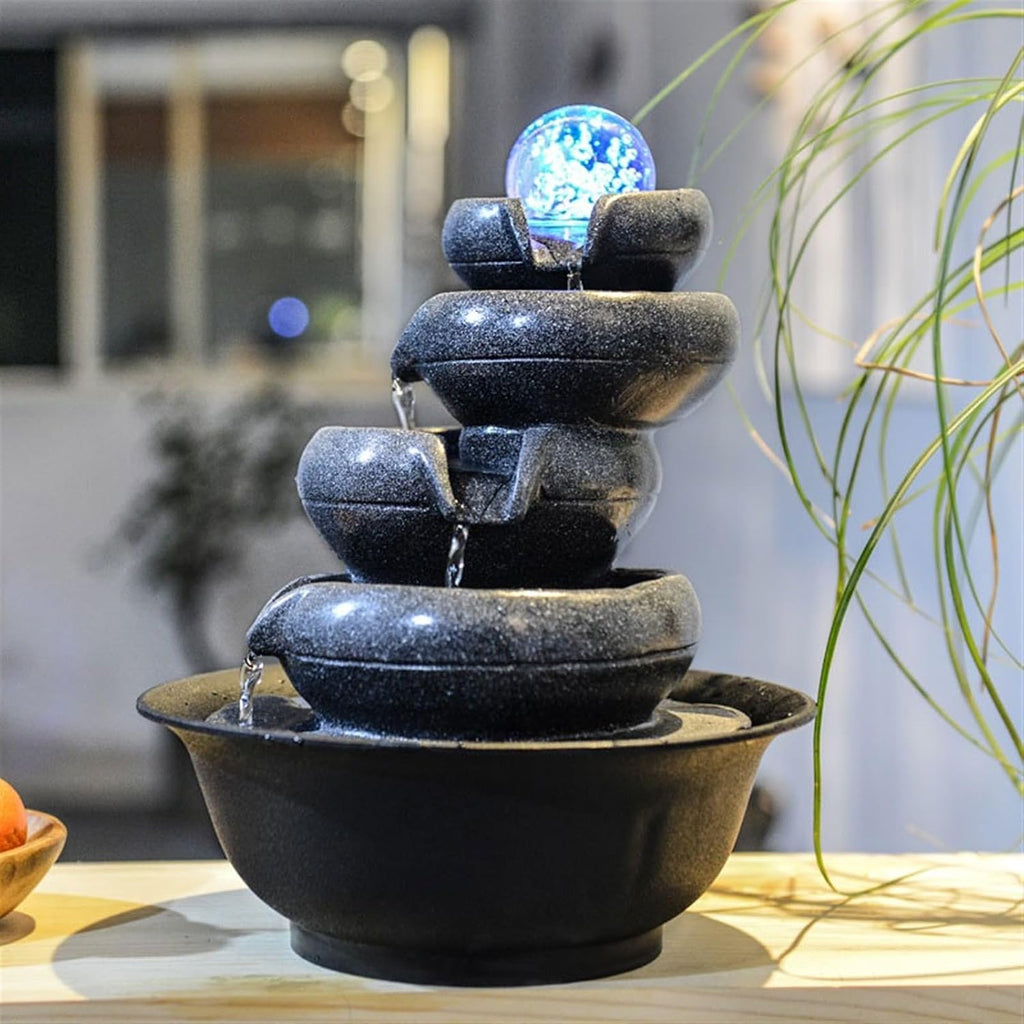 GLigeT Tabletop Fountain Home Feng Shui Ball Crafts Office Desktop Fountain Circulating Water Fountain Decorative Ornaments Water Fountain Decor
