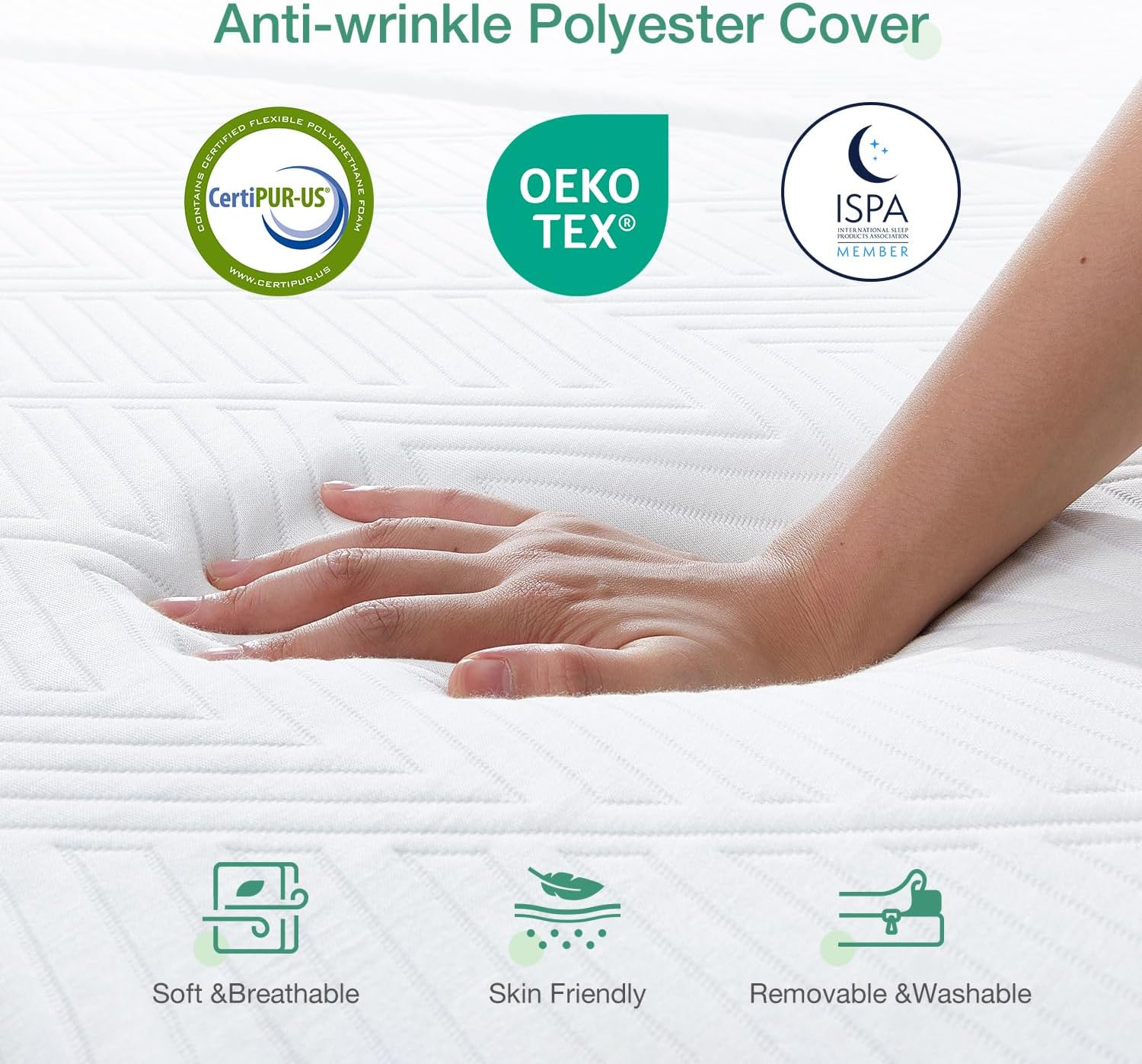 Novilla Folding Mattress Queen, 4 Inch Cozy Gel Foam Fodable