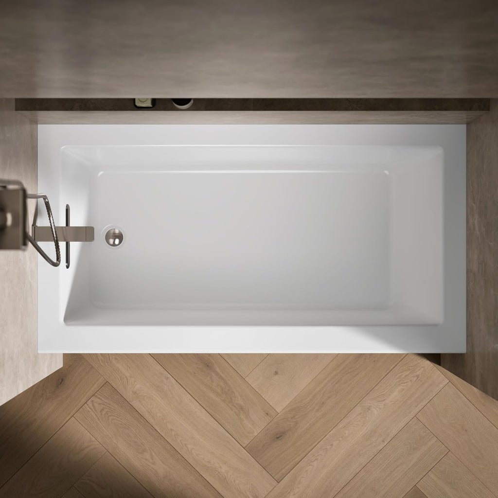 Kohler K-20202-LA Underscore 60' Soaking Bathtub for Three Wall Alcove Installation with Left Drain and 68 Gallon Water Capacity - White