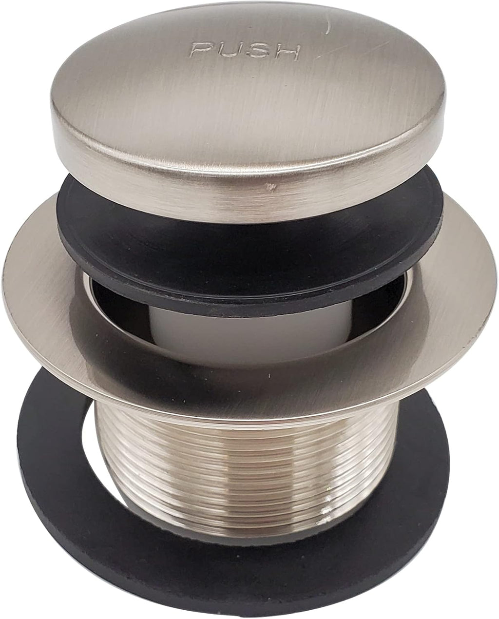 Westbrass A593244-07 14' x 1-1/2' White Tubular Bathtub Waste & Overflow Assembly with Tip-Toe Drain Plug and 2-Hole Faceplate, Satin Nickel (Pack of 12)