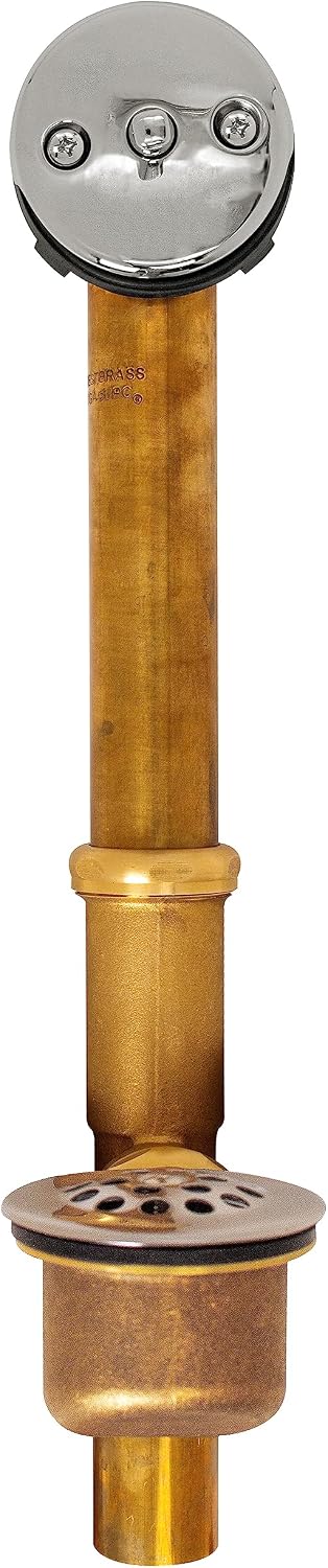 Westbrass A323-05 14' Bath Waste & Overflow Assembly with Trip Lever and Beehive Strainer Grid Drain, Polished Nickel
