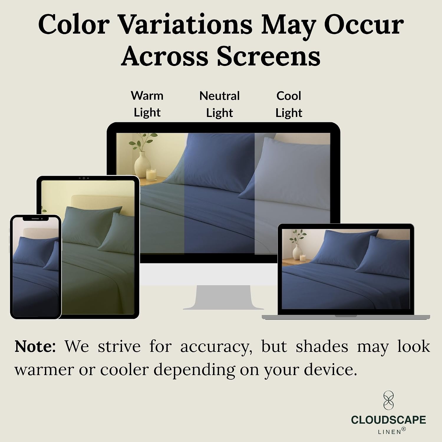 CLOUDSCAPE 100% Egyptian Cotton Sheets Twin XL Size, 3 Pcs Breathable and Naturally Cooling Bedding Set, Long-Staple Cotton for Softness, Deep Pocket Fitted up to 16' Twin XL Sheet, Dark Denim