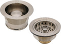 Westbrass CO2185-07 Combo Pack 3-1/2' Post Style Large Kitchen Sink Basket Strainer and Waste Disposal Drain Flange with Stopper, Satin Nickel
