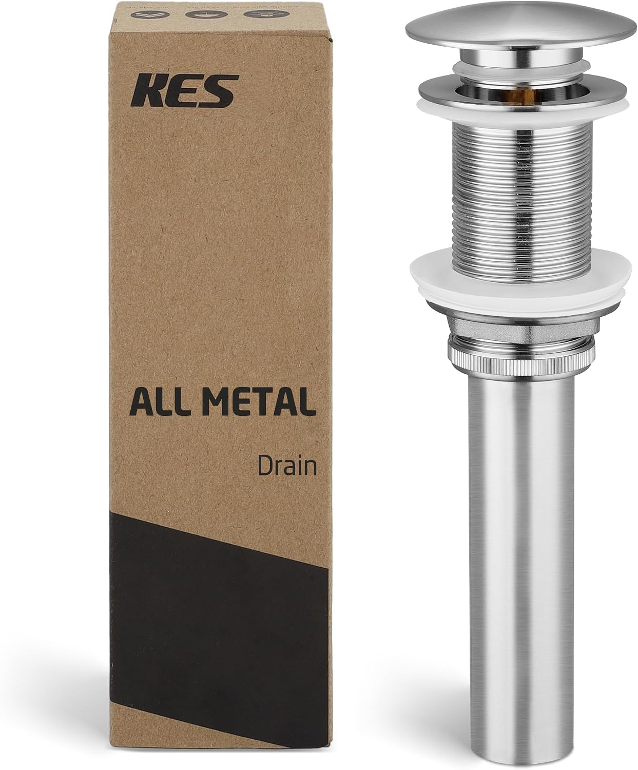 KES Shower Faucet Set & Bathroom Sink Faucet & Bathroom Sink Drain, XB6230S12-BN-UPC-NEW+L4350LF-BS-KES+S2008D-BN-TEM