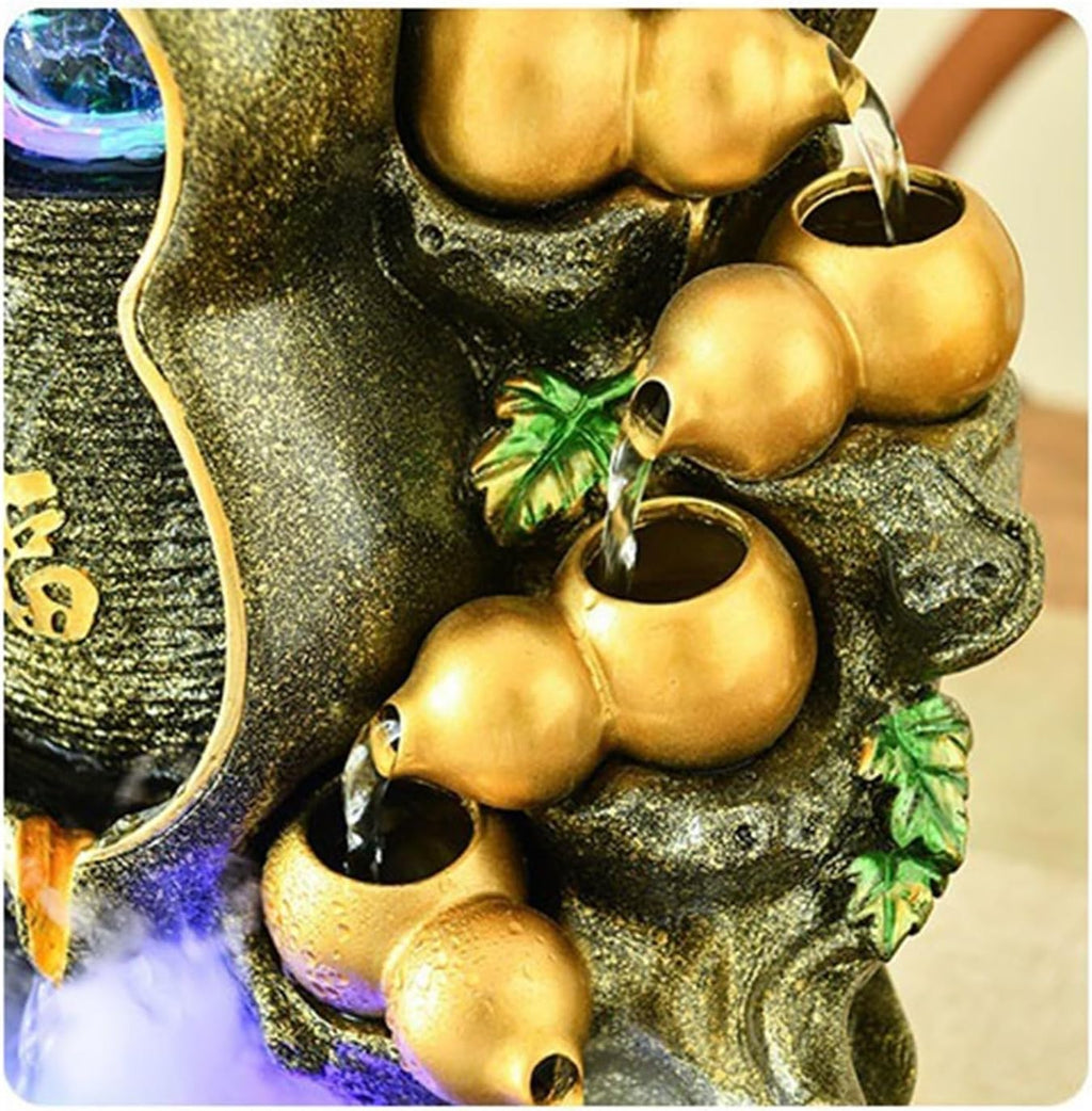 GLigeT Tabletop Fountain Coffee Table Ornaments Living Room Desktop Business Gifts Office Fountain Water Attracts Wealth to Improve Feng Shui Water Fountain Decor