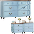 Joaxswe Farmhouse Dresser and Nightstand Sets 3 Piece, Nightstands Set of 2 and 7 Drawers Dressers for Bedroom, 54' Wide Dresser and 24' Inch Night Stand Set for Bedroom, Living Room, Hallway