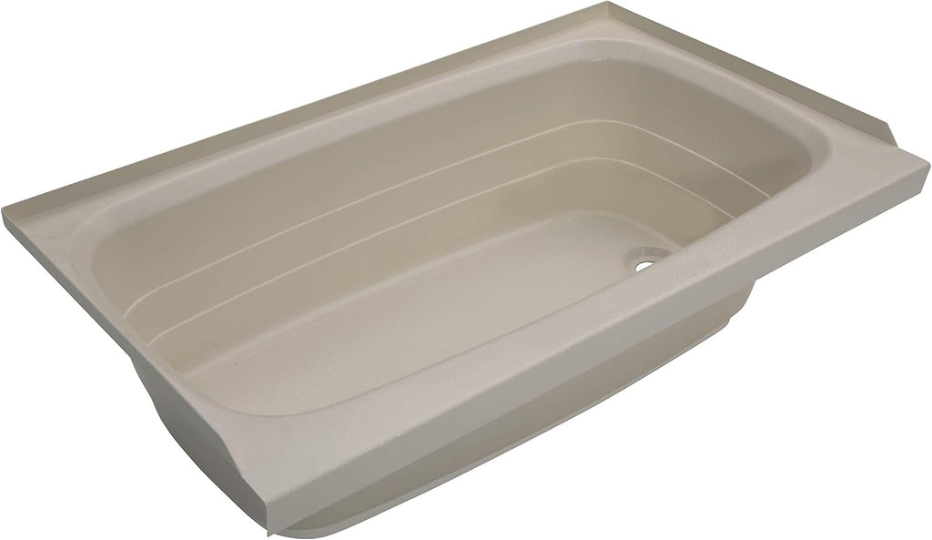 Lippert Replacement 24' x 40' Parchment Bathtub with Right Drain, Scratch-Resistant ABS Acrylic for RVs, Travel Trailers, 5th Wheels, Motorhomes - P2440RHSPK