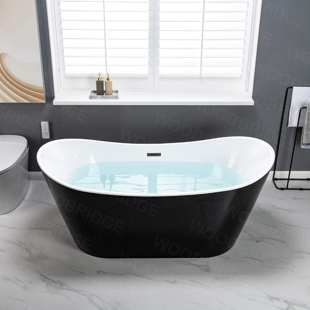 WOODBRIDGE BTA1815-MB Bathtub, Black/Matte Black