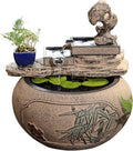 Desktop Fountain Chinese Style Financial Attraction, Flowing Water Decoration, Home, Porch, Living Room, Desktop, Office, Circular Fountain, Landscape Tabletop Fountain