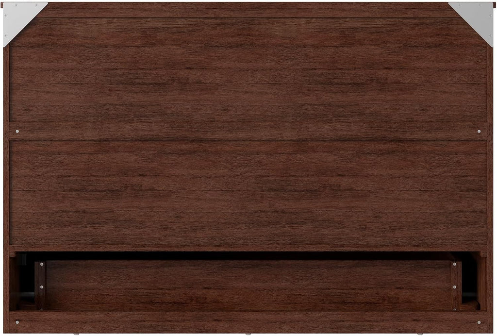 AFI, Northfield Murphy Bed Chest Queen with 6' Mattress, Storage Drawer & Built-in USB Charger, Burnt Amber