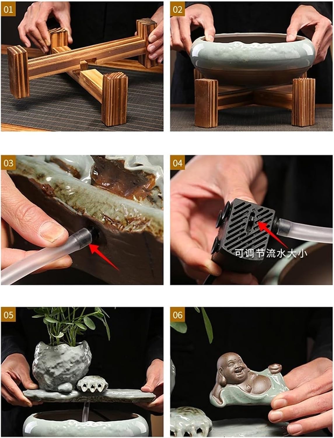 Tabletop Small Chinese-Style Circulating Water Ornaments Ceramic Tabletop Fountain Decor