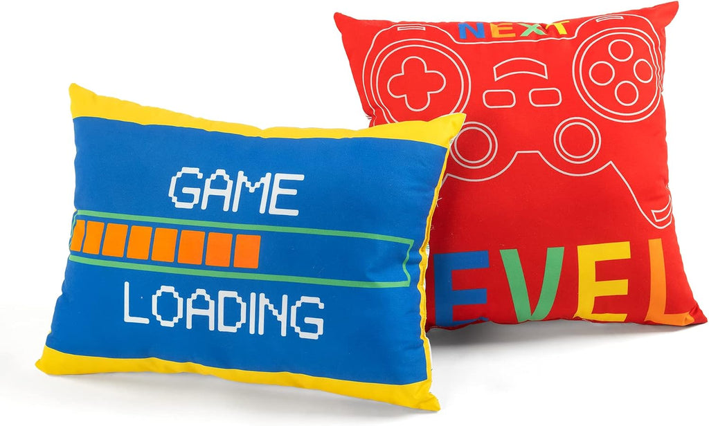 Lush Decor Video Games Reversible Quilt Twin Size 4 Piece Set Gray & Yellow - Toddler Bedding Set Twin Quilt - Kids Bedroom Decor