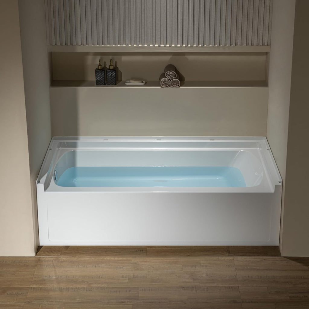 WOODBRIDGE 60' x 32' Alcove Soaking Bathtub in white with Left-Hand Drain Hole