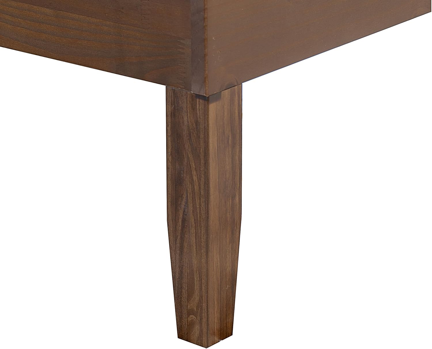 Powell Fordham Walnut Solid Pine Wood Twin Sized Platform Bed and Two Drawer Nightstand