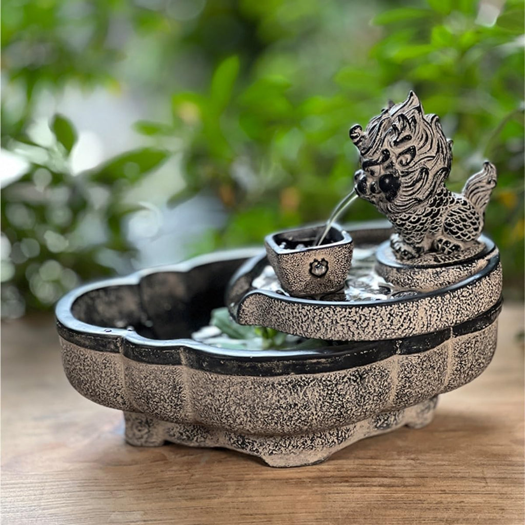 GUERNSEY Tabletop Fountain Desktop Fortune-attracting Flowing Water Ornaments Indoor Desktop Fountain Suitable for Home and Office Decoration Indoor Fountain
