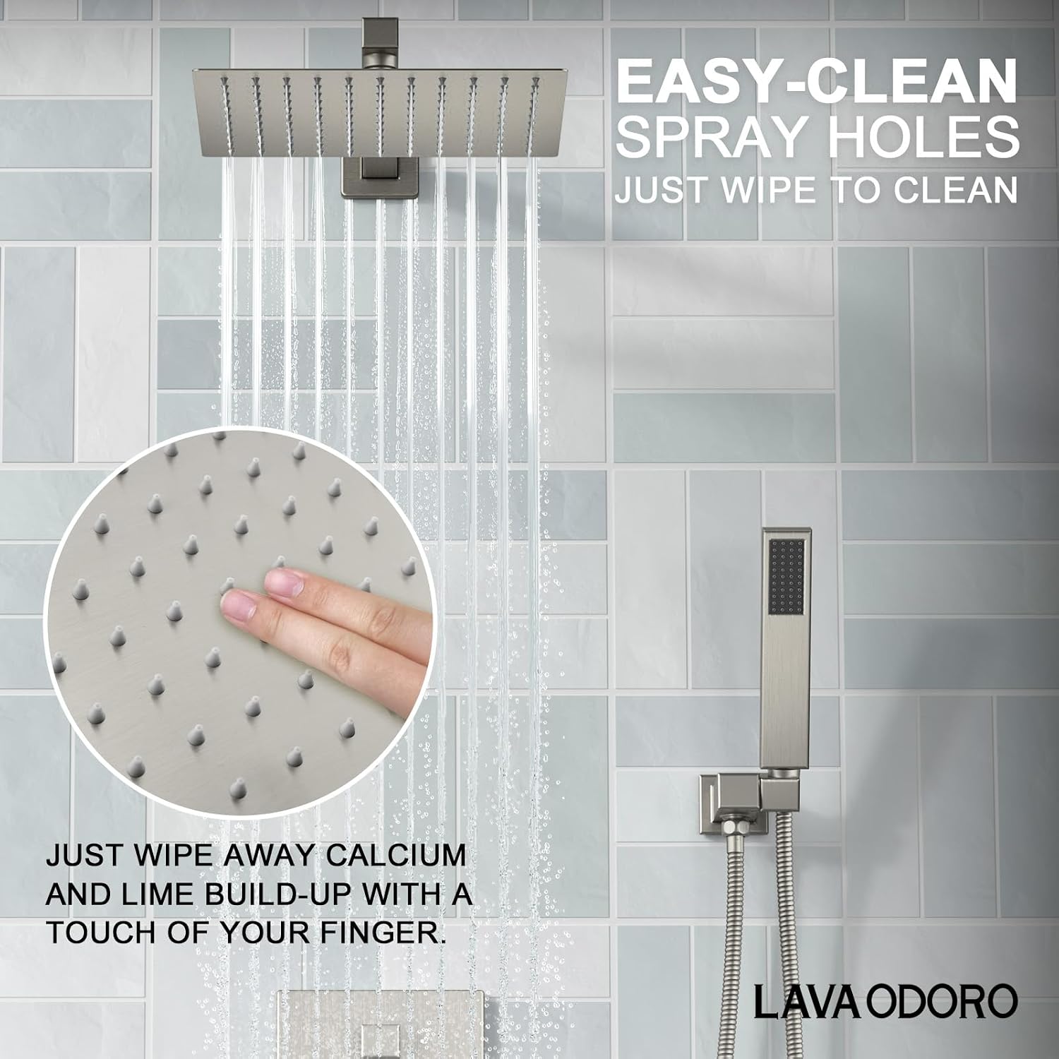 Lava Odoro Shower Faucet and Bathroom Faucet Set, Shower Faucet Combo, Brushed Nickel