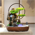 HIHELO Desktop Fountain Indoor Tabletop Fountain Resin Fountain Artificial Bonsai Trees and Stones Mountain Relaxing Waterfall Fountain Home Decoration Fountain Water Fountain Outdoor (Size : Large)