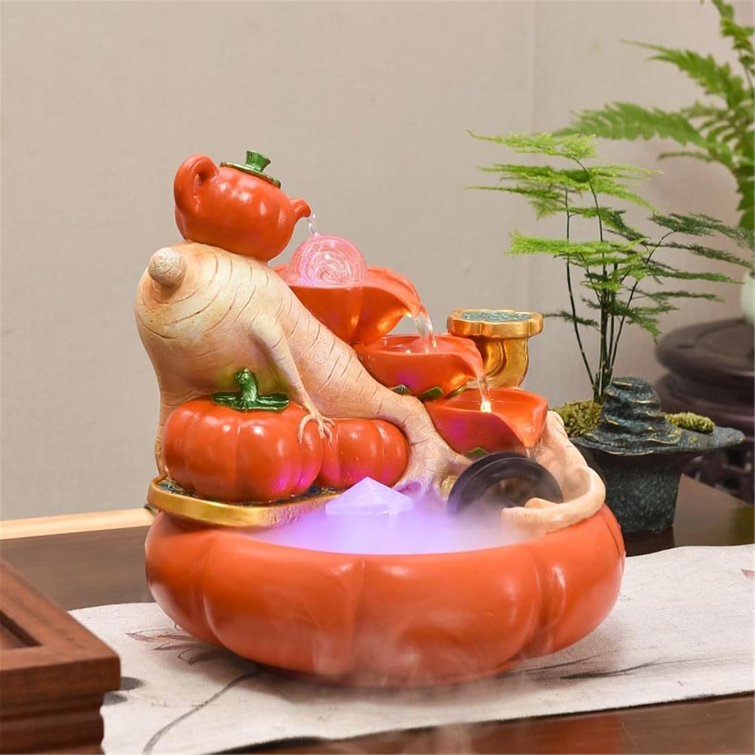 Tabletop Water Fountain Tabletop Fountain Indoor Waterfall Relaxation Fountain Ornament Crafts for Office Home Office Relaxation Meditation Fountain