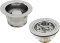 Westbrass CO2175-05 Combo Pack 3-1/2' Wing Nut Twist Style Large Kitchen Sink Basket Strainer and Waste Disposal Drain Flange with Stopper, Polished Nickel
