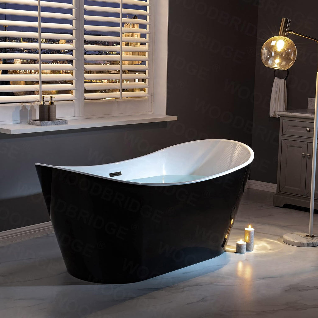 WOODBRIDGE BTA1815-MB Bathtub, Black/Matte Black