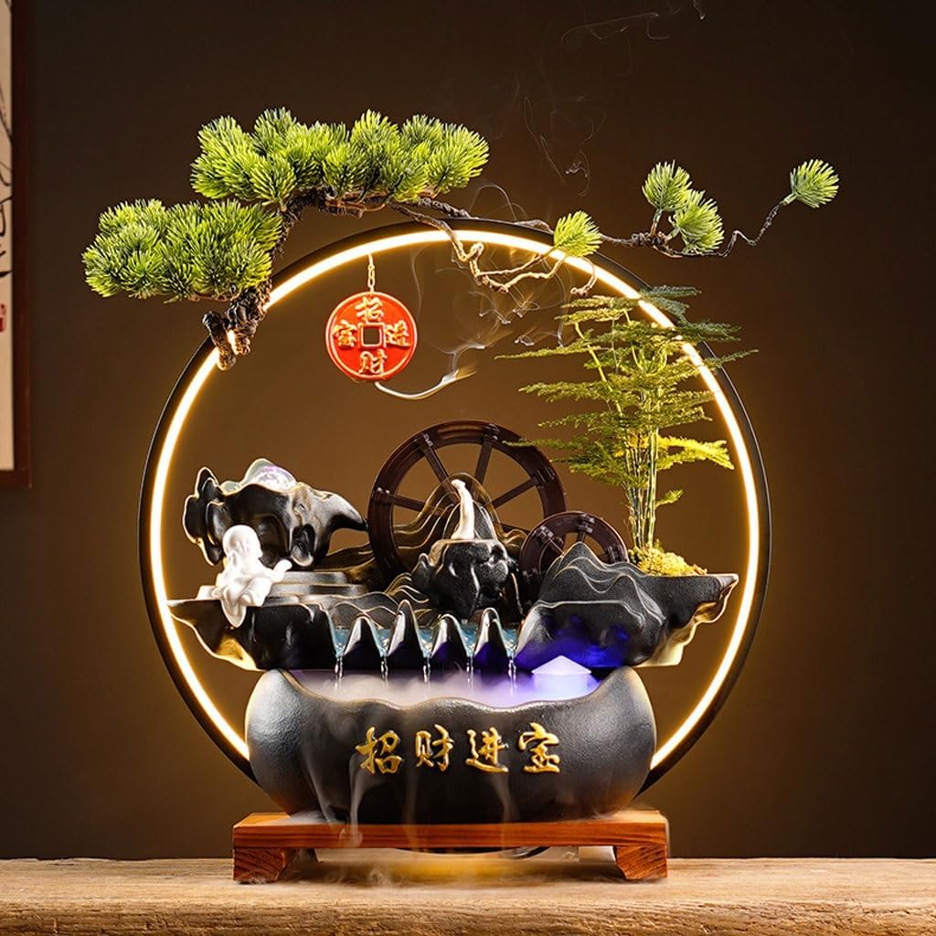 GUERNSEY Tabletop Fountain Indoor Desktop Fountain Office Circulating Water Ornaments Store Opening Desktop Decoration Ornaments Indoor Fountain