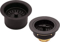 Westbrass CO2195S-12 Combo Pack 3-1/2' Wing Nut Twist Style Large Basket Extra-Deep Collar Kitchen Sink Waste Disposal Flange with Strainer Stopper, Oil Rubbed Bronze