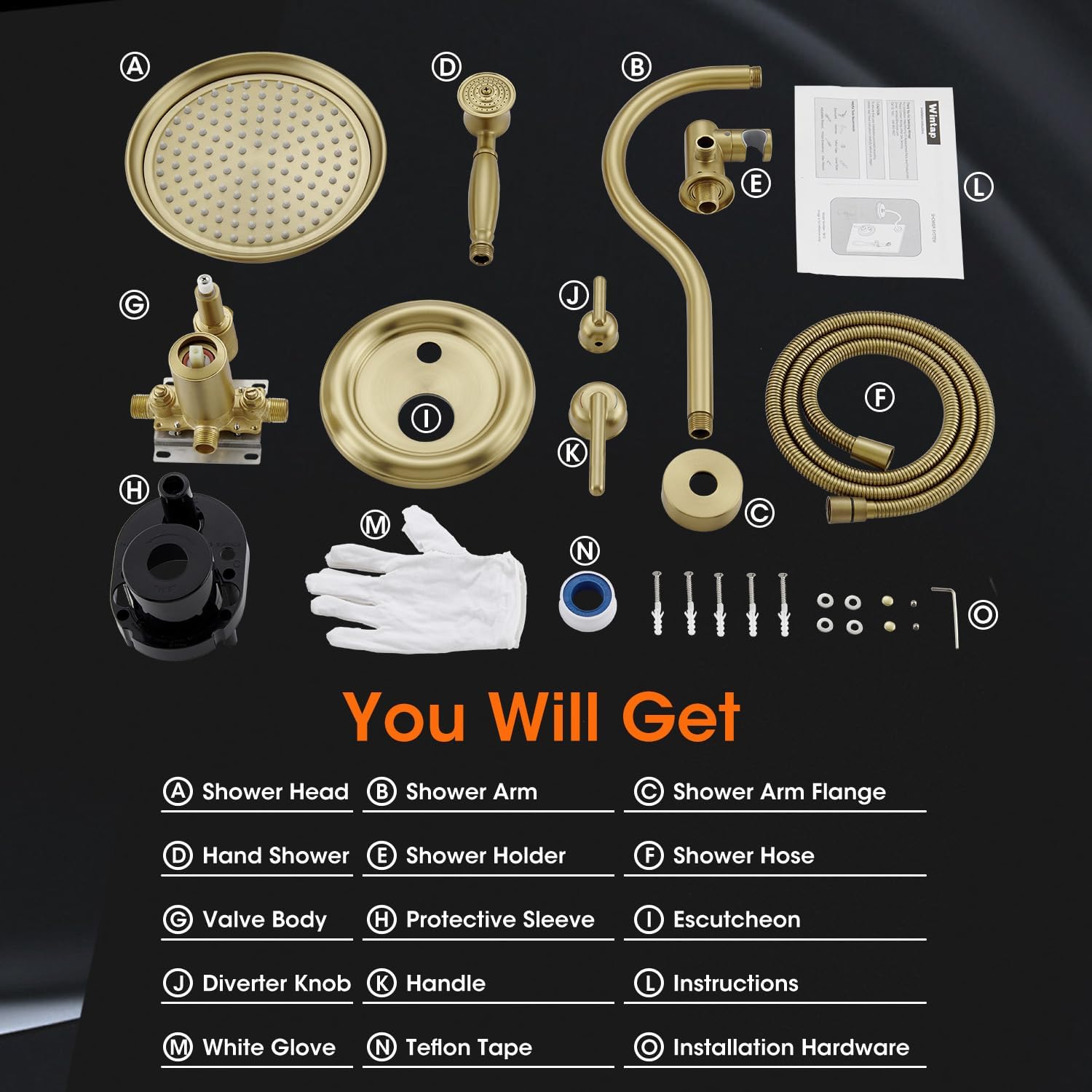 Antique Rainfall Shower System Bathroom Luxury Rain Mixer Shower Faucet Set with Pressure Balance Valve, Shower Combo Set with Rain Shower Head and Vintage Handheld Spray 9 inch Light Gold