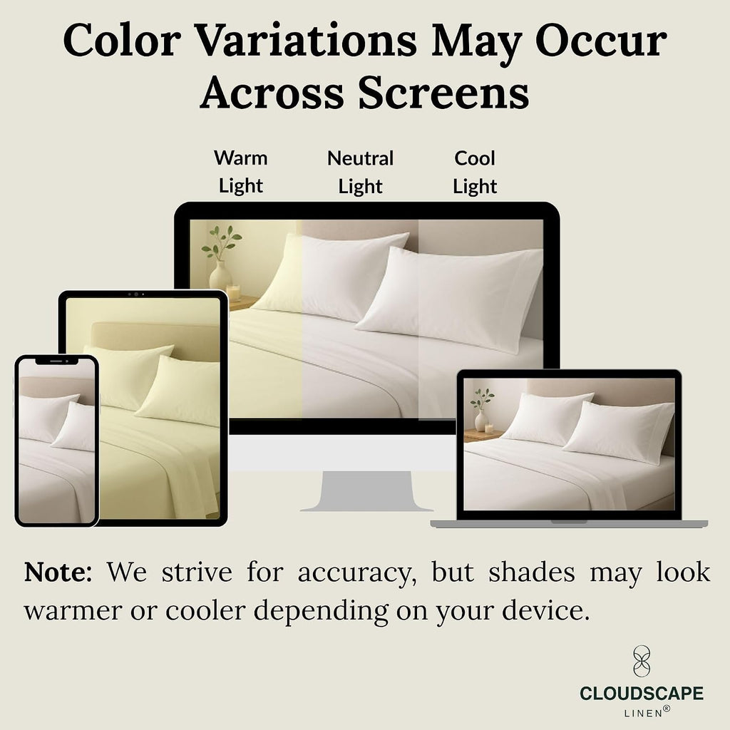 CLOUDSCAPE 100% Egyptian Cotton Sheets California King Size, 4 Pieces Breathable and Naturally Cooling Bedding Set, Long-Staple Cotton for Ultra Soft, Deep Pocket Fitted up to 16', White