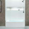 WOODBRIDGE 60' x 32' Four-Piece Direct-to-Stud Alcove Tub Surround with Right-Drain Hole Soaking Bathtub Combo in White