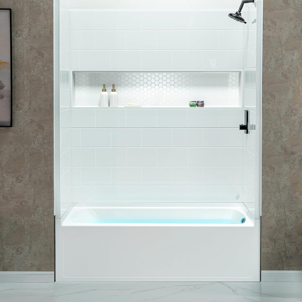 WOODBRIDGE 60' x 32' Four-Piece Direct-to-Stud Alcove Tub Surround Wall Panel Kit in White