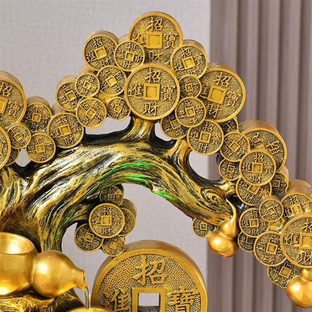 GRFIT Indoor Fountain Decorative Fountain, Feng Shui Wheel Circulating Water for Living Room, Office, Landscape, Flowing Water Ornaments to Attract Wealth Tabletop Fountain