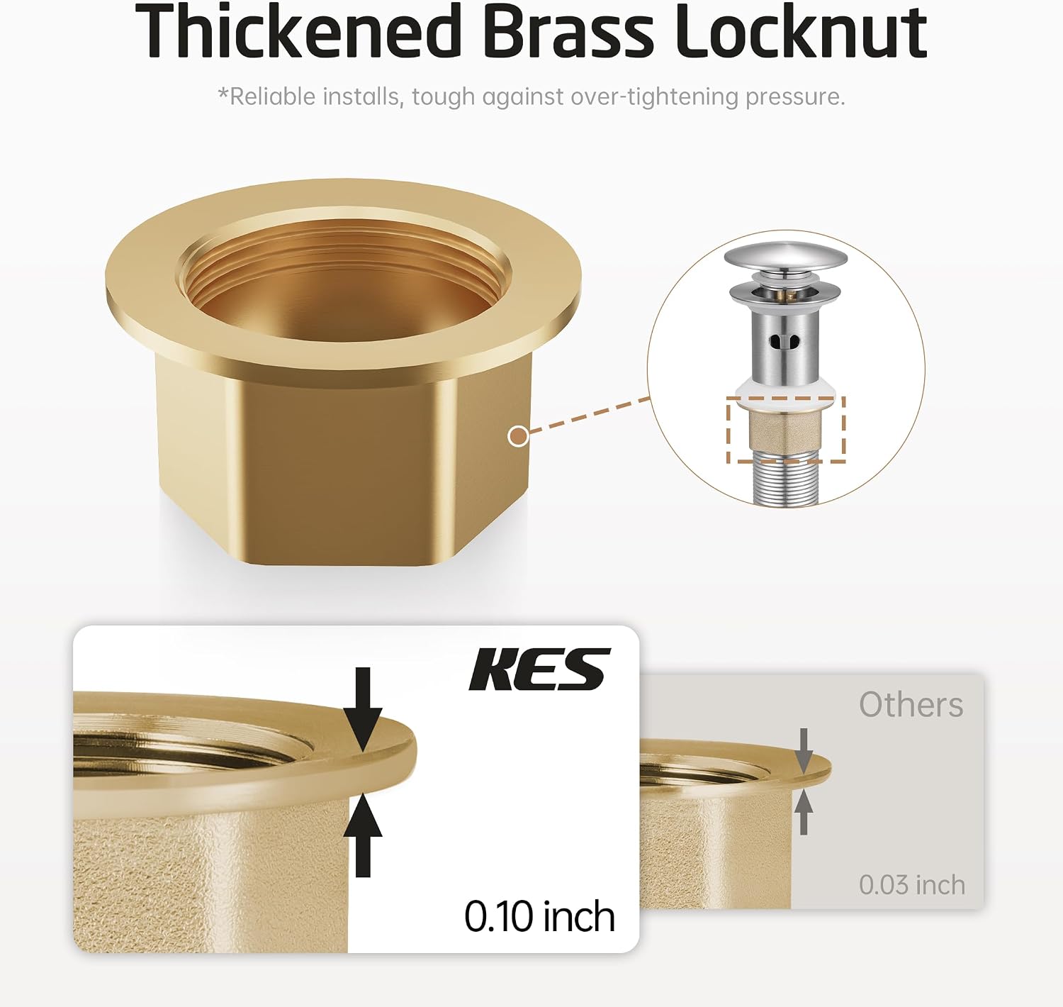 KES Bathtub Shower Faucet Set with Waterfall Tub Spout Bathroom Sink Drain with Strainer Basket Hair Catcher, XBN6305-BN+S2013A-BN-NEW