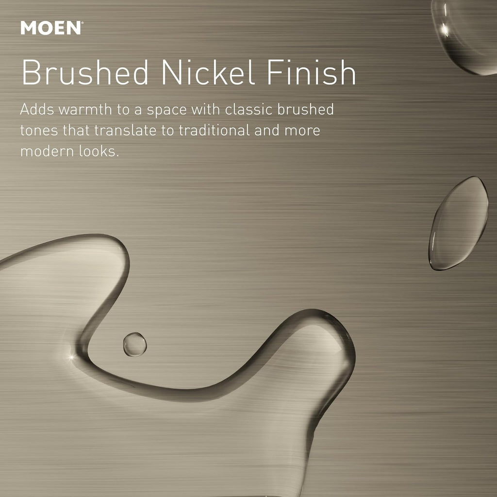 Moen Gibson Two-Handle High Arc Widespread Modern Bathroom Sink Faucet for 3-Hole Setups with Valve Included, Brushed Nickel, TV6142BN