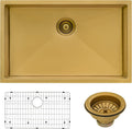 Ruvati 33-inch Undermount Satin Brass Matte Gold Stainless Steel Kitchen Sink 16 Gauge Single Bowl - RVH6433GG