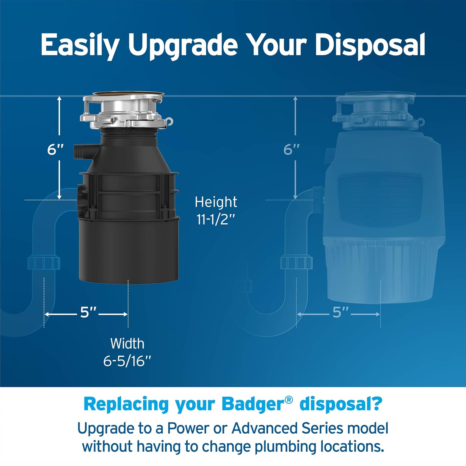 InSinkErator Badger 1 Garbage Disposal, Badger Series 1/3 HP Continuous Feed Food Waste Disposer