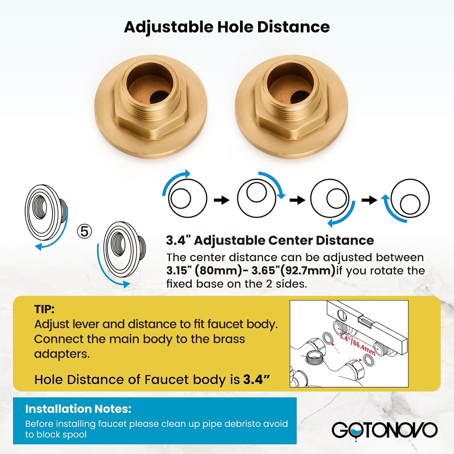 gotonovo 3 3/8 Vintage Bathtub Filler Wall Mount Clawfoot Tub Faucet Shower Kit with Handheld Shower 2-Functions Double Level Handle Modern Telephone Handheld Shower Antique Brass