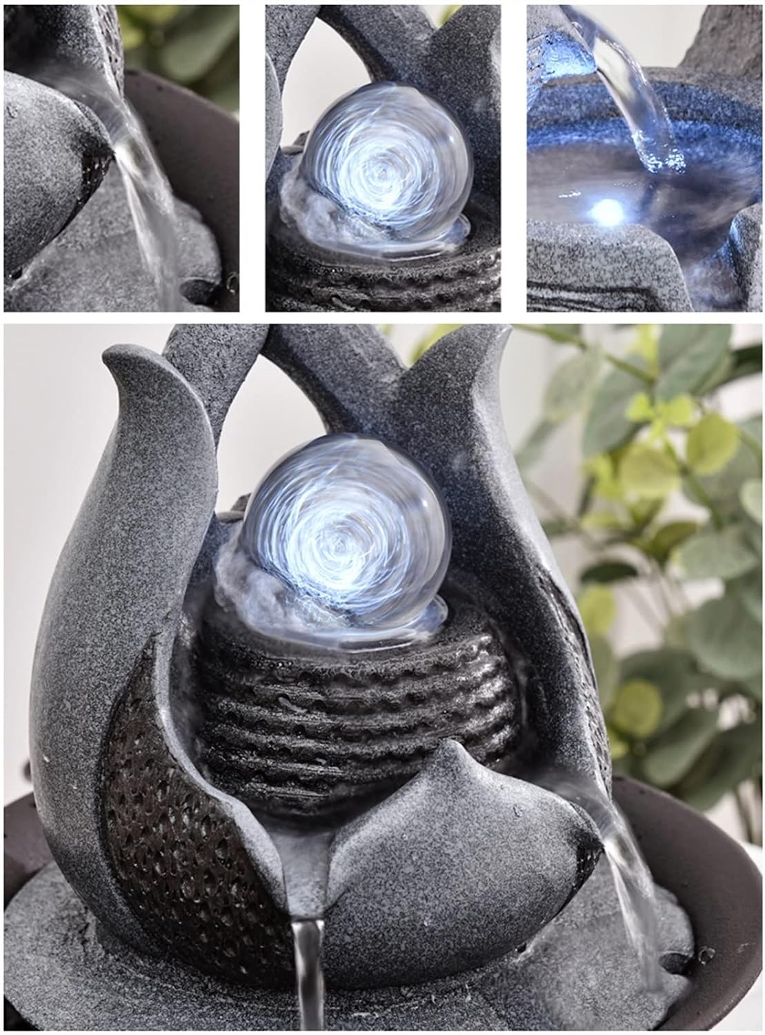 HIHELO Tabletop Fountain Tabletop Fountain Indoor Flowing Water Decorative Fountain Home Decoration Circulating Water Ornament Desktop Lucky Fountain Indoor Fountain