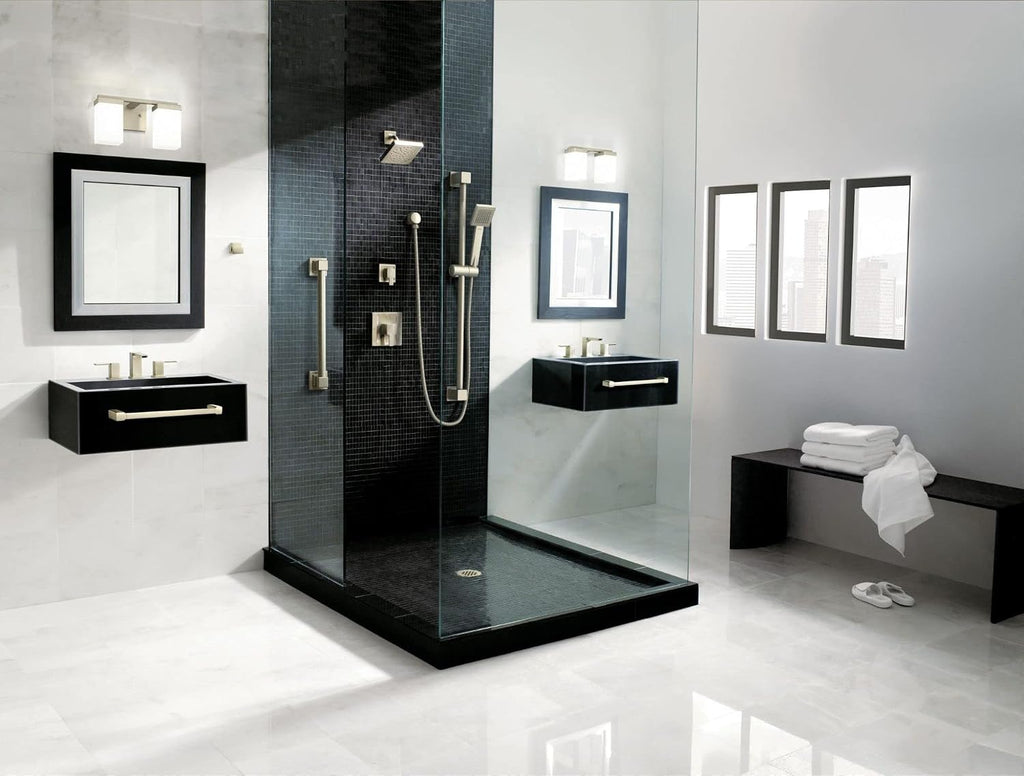Moen TS2712 Posi-Temp Square High Pressure Shower Head and Single Handle Shower Trim Kit, Valve Required, Chrome