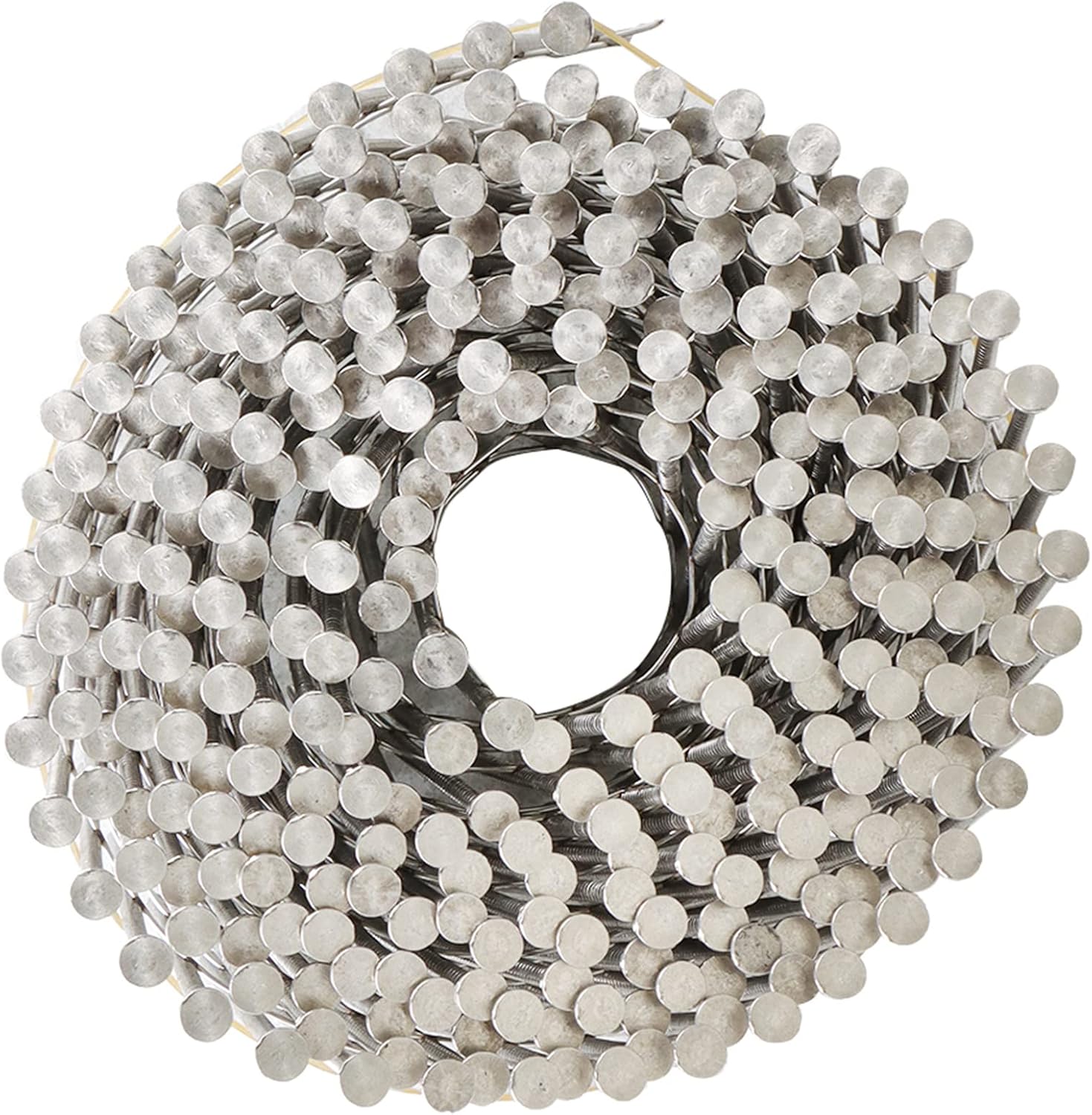 marddpair 3600 Count 2-Inch x .090-Inch 15-Degree Ring Shank Stainless Steel Siding Nails Collated Wire Coil for Wood Siding or Fencing