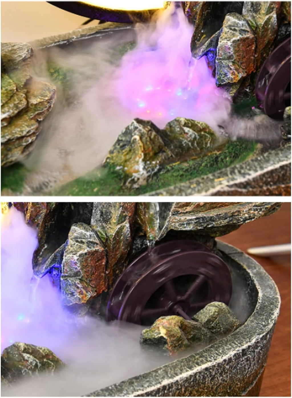 Tabletop Water Fountain Tabletop Water Fountain Artificial Bonsai Tree Design Indoor Resin Waterfalls Fountains Decorative Tabletop Fountain with LED Light Best Home Gifts for Parents or Friends Deskt