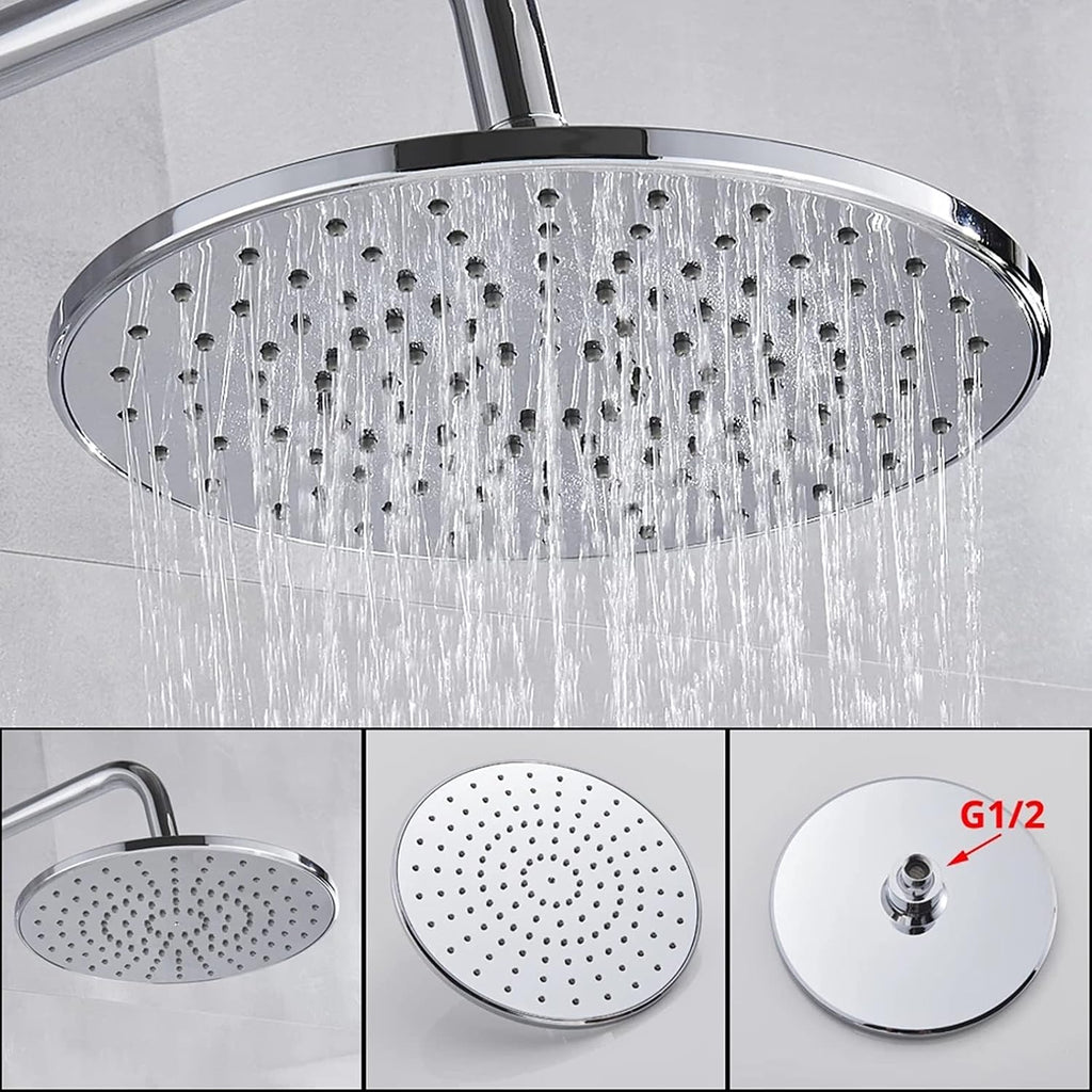 Shower Fixtures Thermostatic Brass Chrome Faucets Sets 3 Function Wall Mounted Exposed System Complete Set with Waterfall Tub Faucet