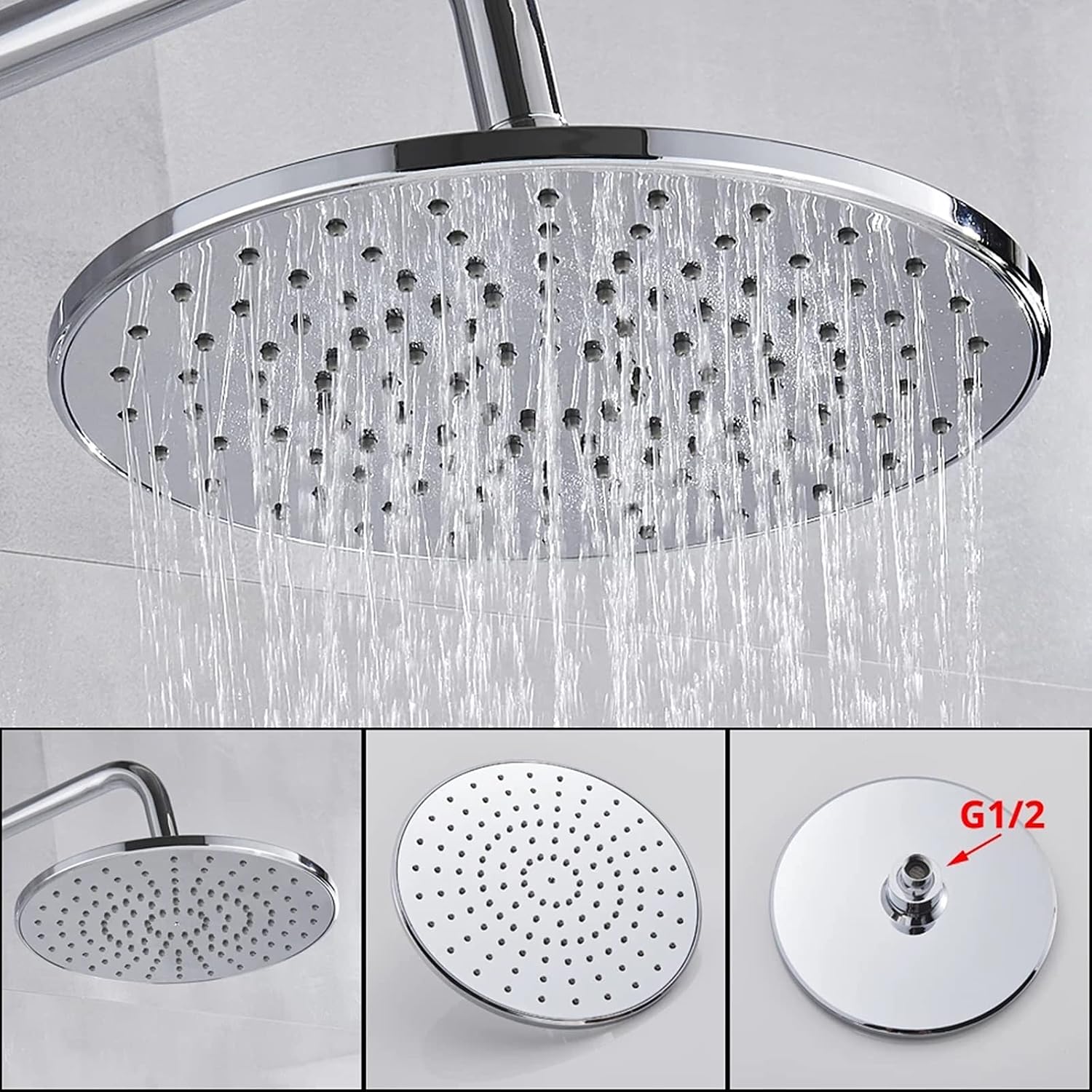 Shower Fixtures Thermostatic Brass Chrome Faucets Sets 3 Function Wall Mounted Exposed System Complete Set with Waterfall Tub Faucet