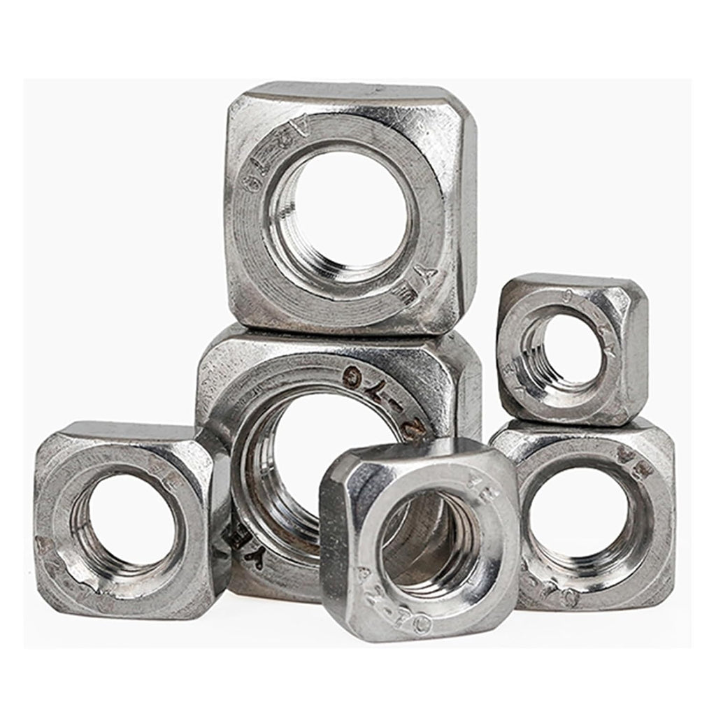 M3 M4 M5 M6 M8 M10 M12 304 Stainless Steel Square Nut Quadrangle Thick/Thin DIN557 Lock The Screw Cap 5~50pcs(M5 Thin (50Pcs))