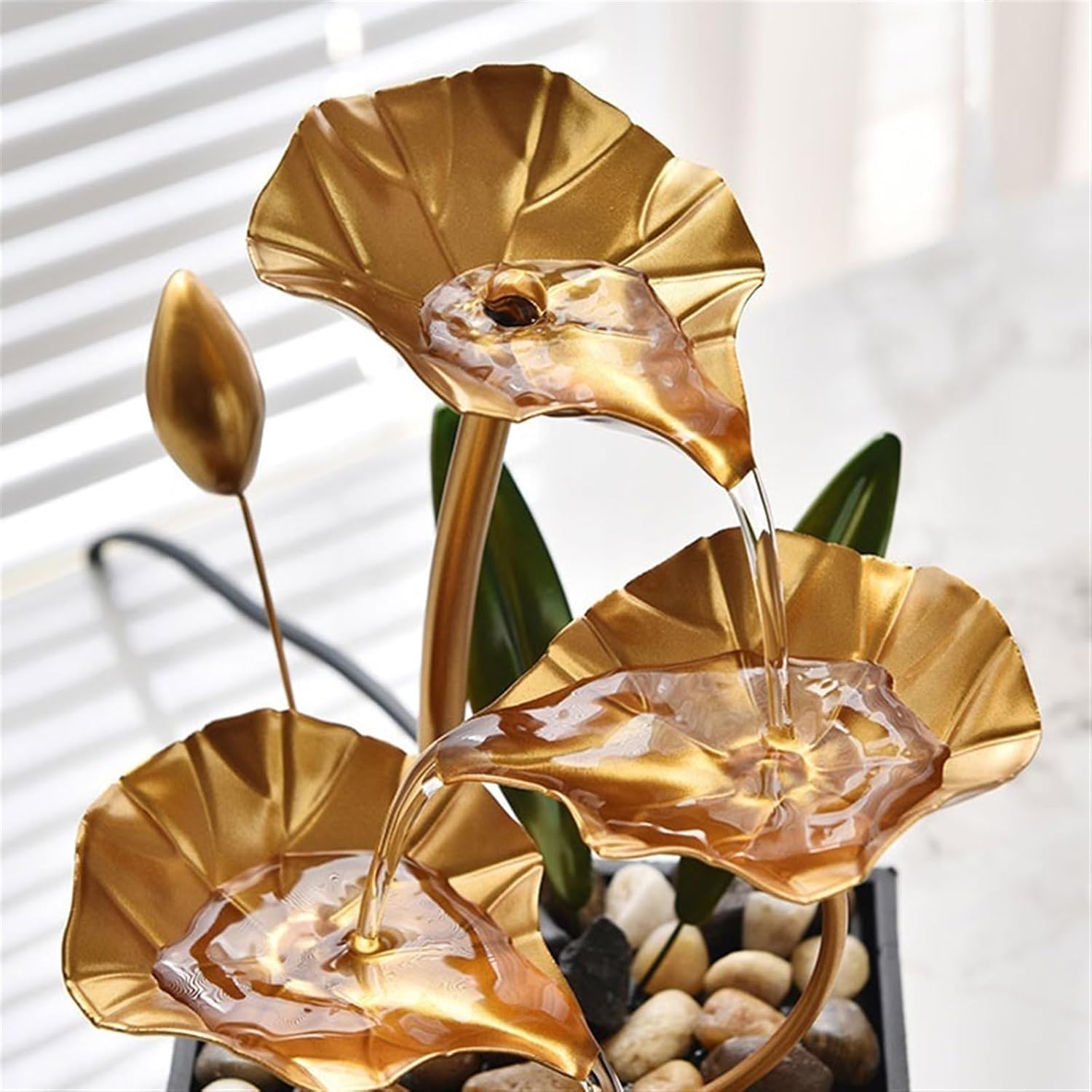 GLigeT Tabletop Fountain Circulating Water Fountain Ornaments Desktop Water Features Office Fortune-Making Decorations Living Room Circulating Fountains Water Fountain Decor