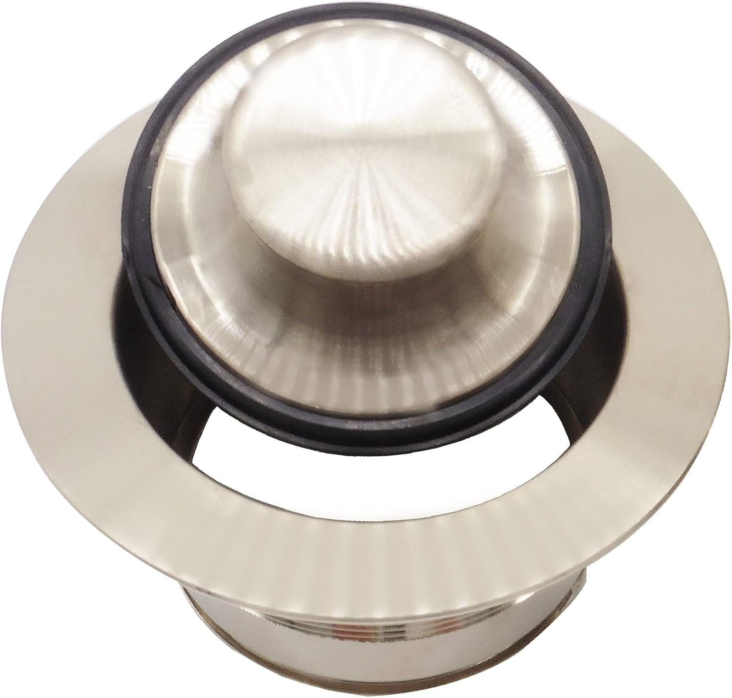 Westbrass CO2185-07 Combo Pack 3-1/2' Post Style Large Kitchen Sink Basket Strainer and Waste Disposal Drain Flange with Stopper, Satin Nickel